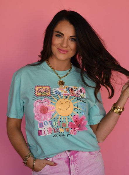 No Rain No Flowers Collage Tee - Cracked Ginger