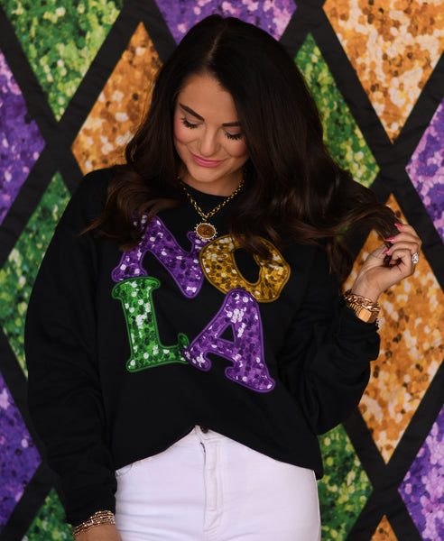 NOLA Faux Sequins Sweatshirt - Cracked Ginger