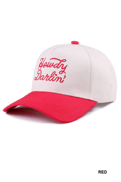 `Howdy Darlin Two Tone Canvas Cotton Cap Zenana Consgt.