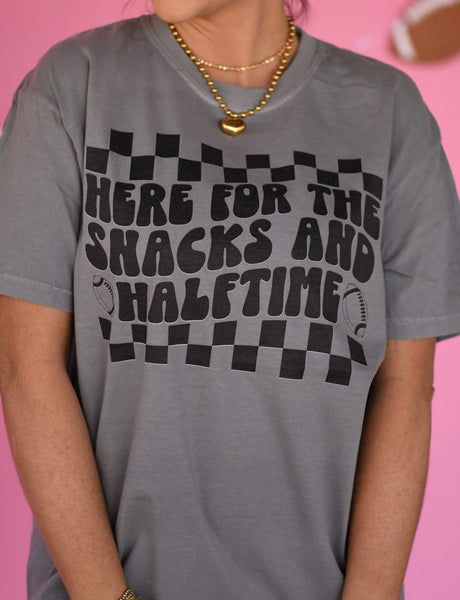 Here For The Snacks and Halftime Long Sleeve/Tee - Cracked Ginger