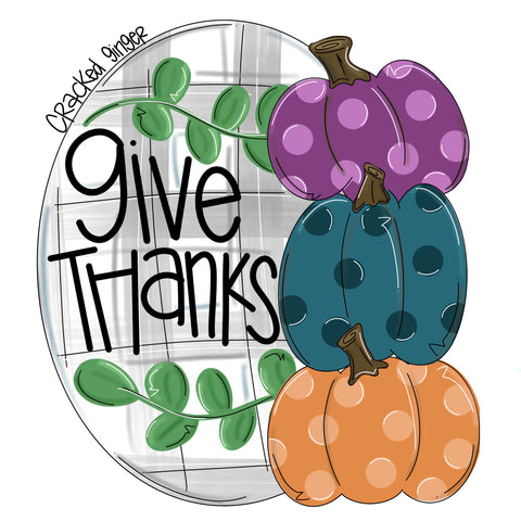 Give Thanks Pumpkin Stack Round Cutouts and Kits