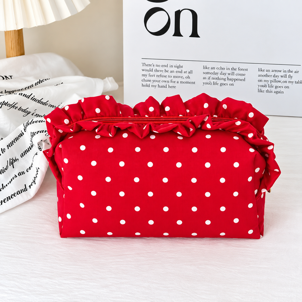 Custom Polka Dot Ruffle Zipper Bag *Pre Order* *DEAL DAYS DEAL* - Cracked Ginger