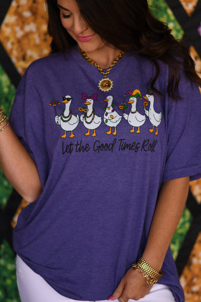 Let The Good Times Roll Geese Tee - Cracked Ginger