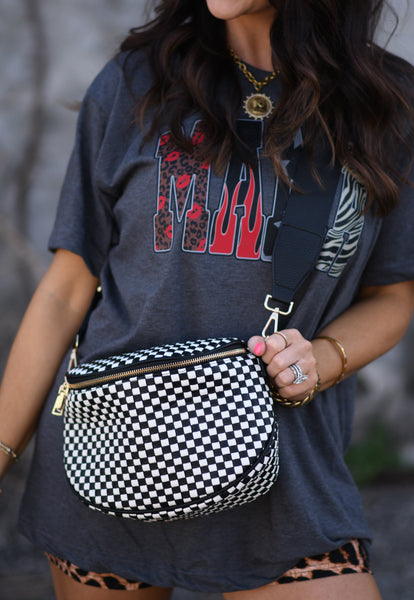 Woven Checkered Crossbody Bag *Pre Order* 22 Colors - Cracked Ginger