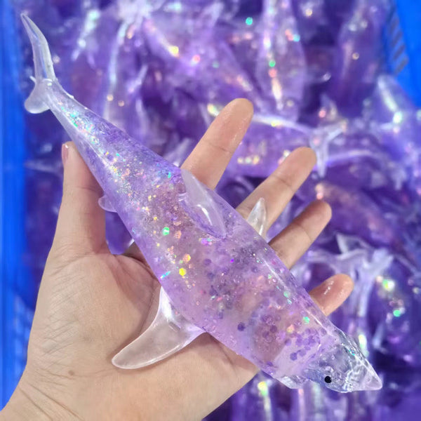 RTS Glitter Shark Squishy - Cracked Ginger