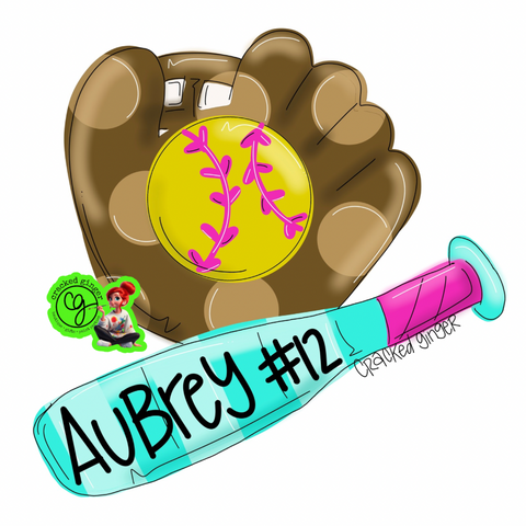 Softball Glove and Bat Cutouts and Kits