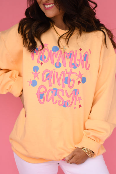 Mommin’ Ain’t Easy Polka Dots Sweatshirt/Tee - Cracked Ginger
