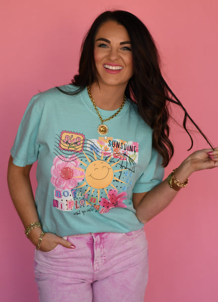 No Rain No Flowers Collage Tee - Cracked Ginger