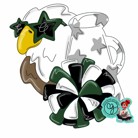 Preppy Eagles Cheer Cutouts and Kits