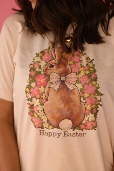 Happy Easter Floral Bunny Tee - Cracked Ginger