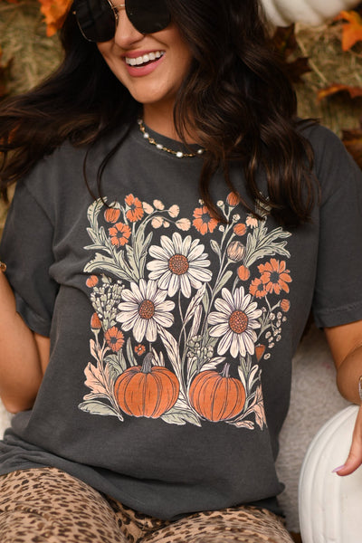 Fall Florals & Pumpkins Tee