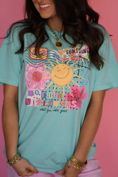 No Rain No Flowers Collage Tee - Cracked Ginger