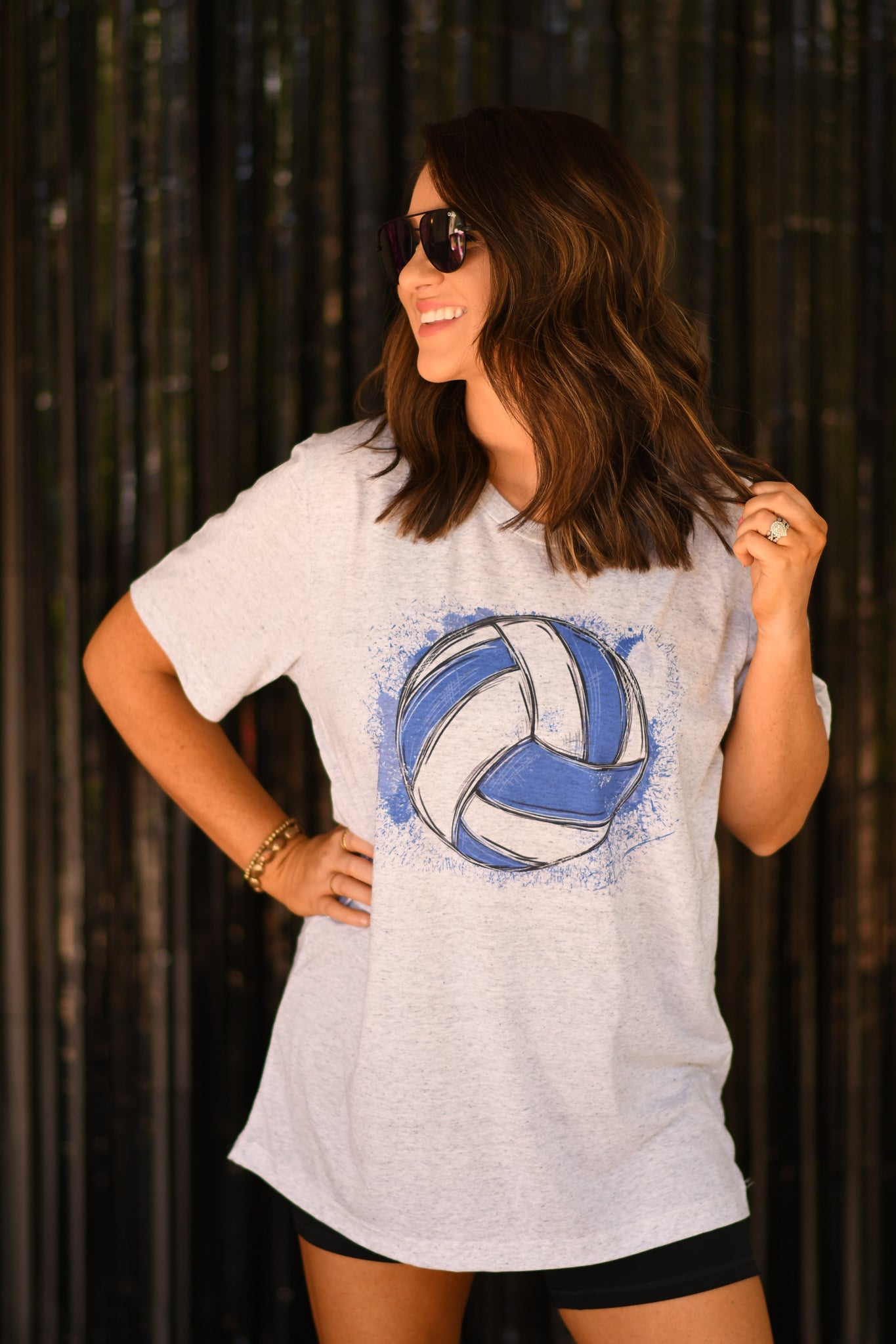 Blue Volleyball Splatter Tee