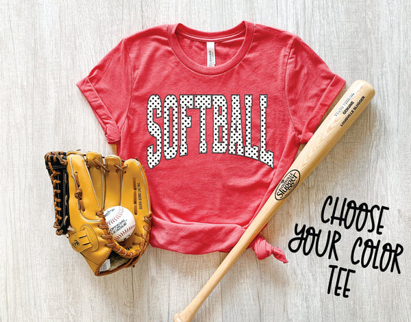 Softball Polka Dot *Pick Your Color* WEEKEND SALE - Cracked Ginger