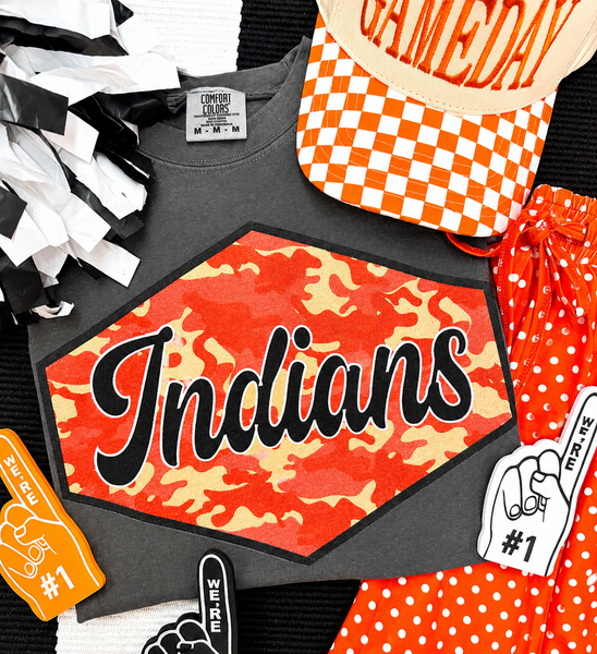 Custom School Spirit Colored Camo Tee - Cracked Ginger