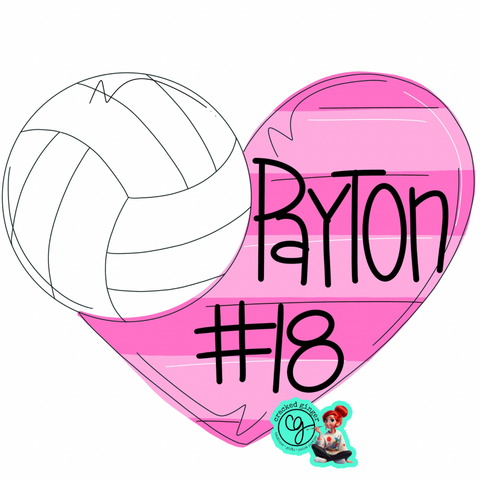 Volleyball Heart Cutouts and Kits
