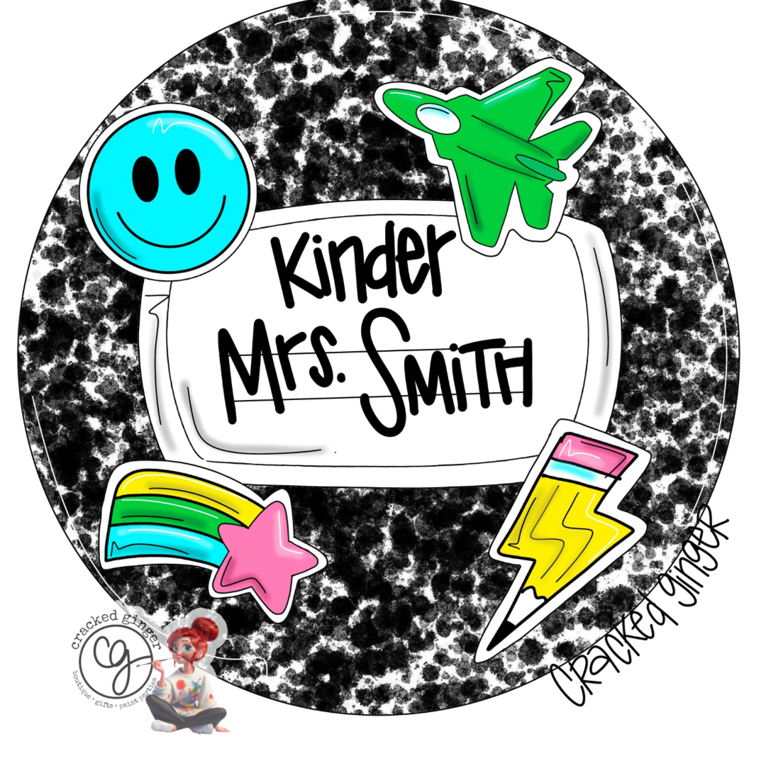 Teacher Composition Notebook mascot sticker can be changed Cutouts and Kits