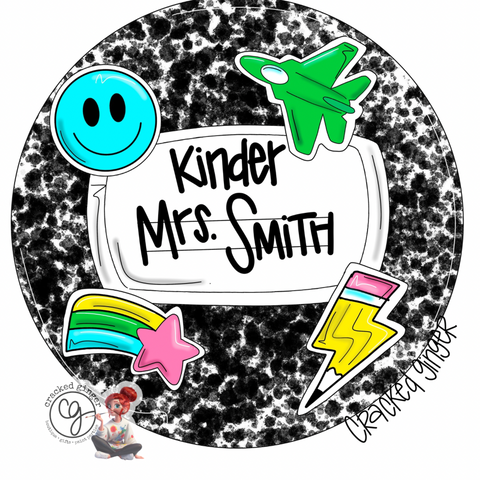 Teacher Composition Notebook mascot sticker can be changed Cutouts and Kits