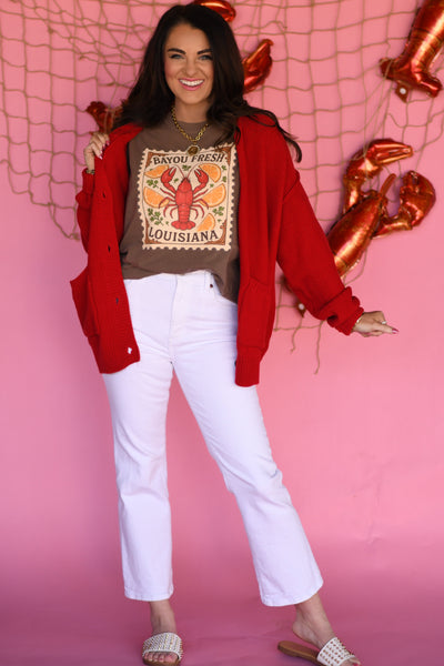 Bayou Fresh Louisiana Crawfish Stamp Tee - Cracked Ginger