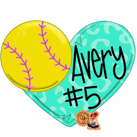 Softball Heart Cutouts and Kits