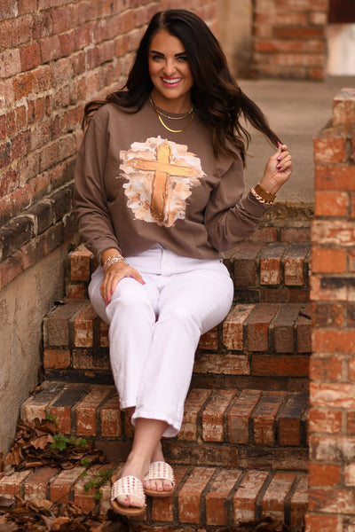 Gold Smudge Cross Tee/Long Sleeve - Cracked Ginger
