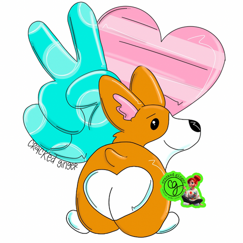 Peace Love and Corgi Butts Cutouts and Kits