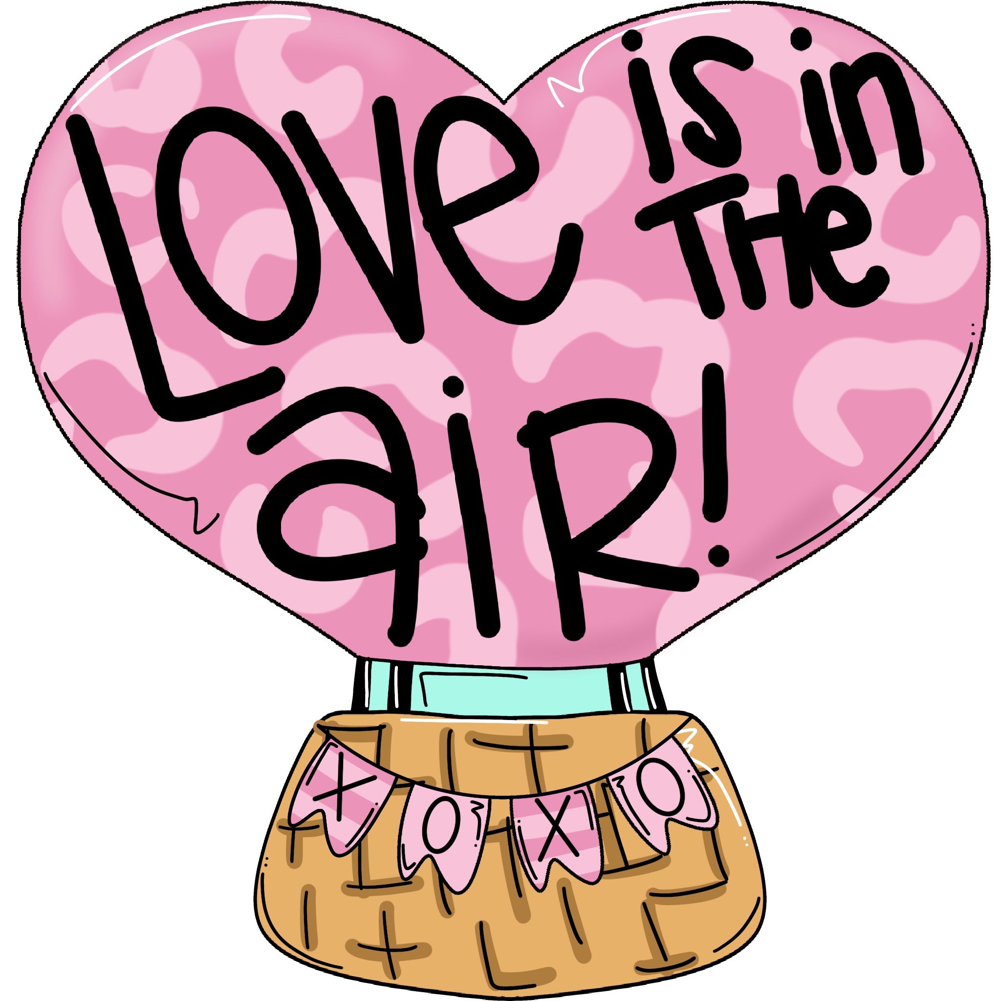 Love is in the Air hot air balloon Valentine’s Cutouts and Kits