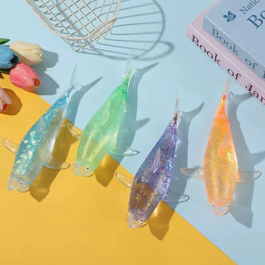 RTS Glitter Shark Squishy - Cracked Ginger