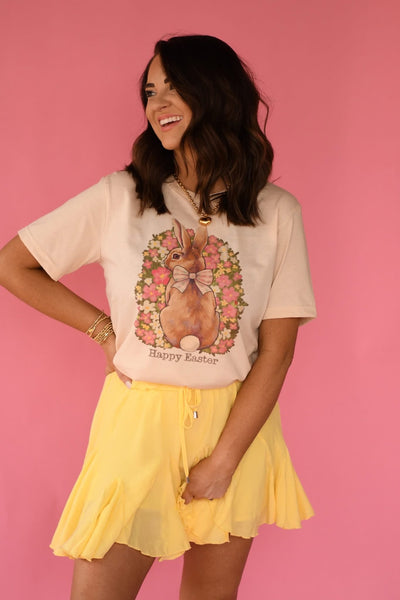 Happy Easter Floral Bunny Tee - Cracked Ginger