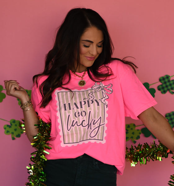 Happy Go Lucky Stamp Tee - Cracked Ginger