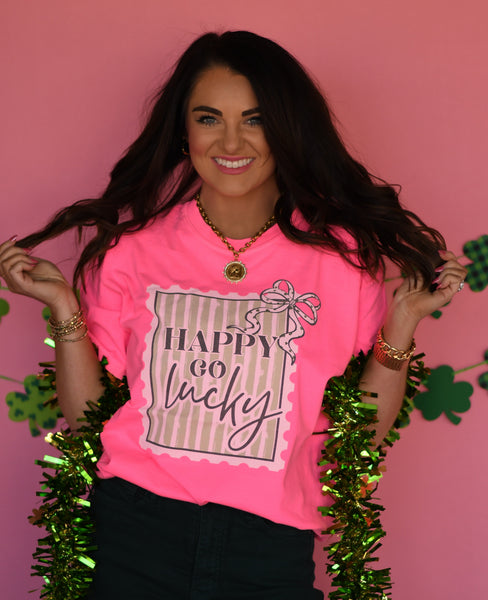Happy Go Lucky Stamp Tee - Cracked Ginger