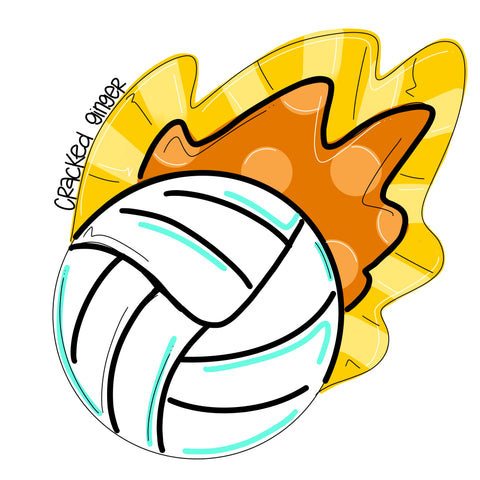 Volleyball Fire Cutouts and Kits