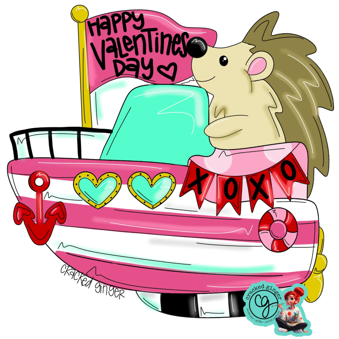 Hedgehog Love Boat Cutouts and Kits