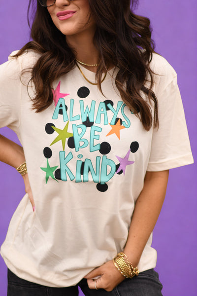 Always Be Kind Polka Dots Tee - Cracked Ginger