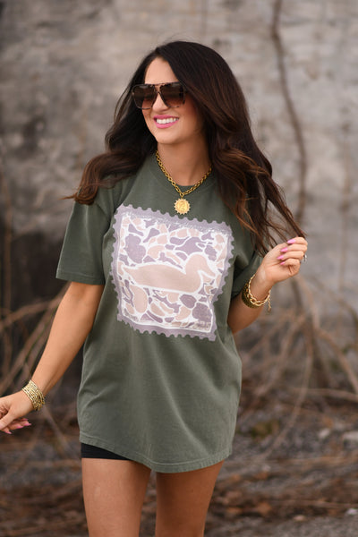 Duck Camo Stamp Tee - Cracked Ginger