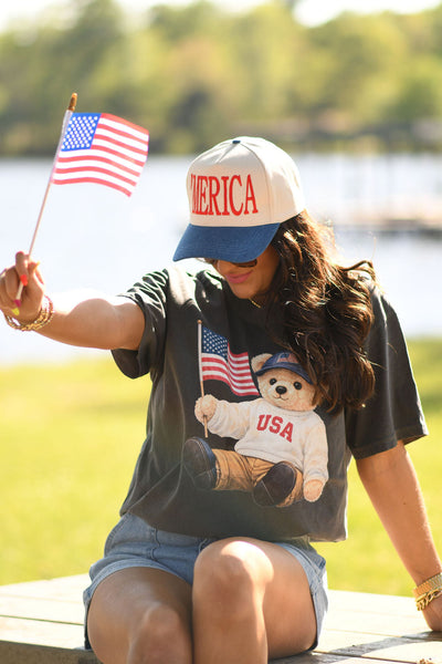 USA Bear Tee - Cracked Ginger