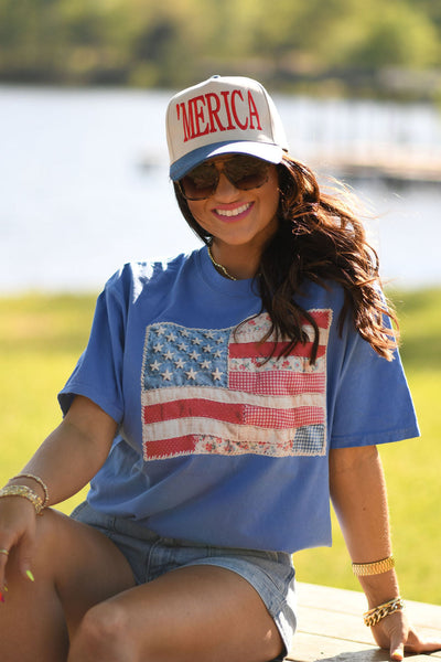 Quilted Flag Tee - Cracked Ginger