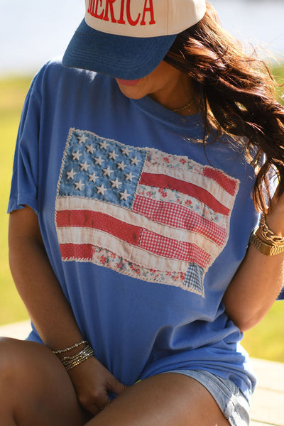 Quilted Flag Tee - Cracked Ginger