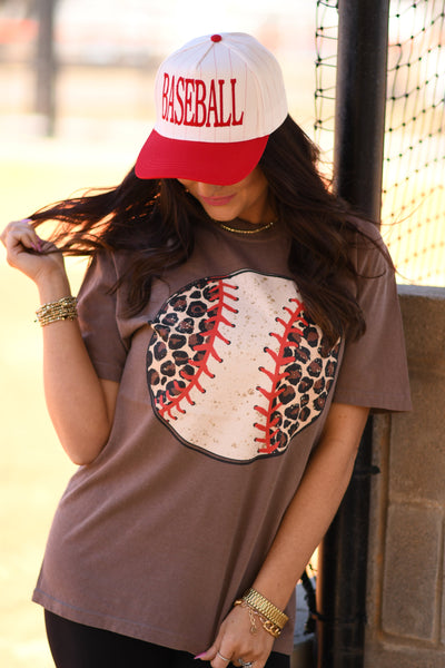 Leopard Baseball Tee - Cracked Ginger