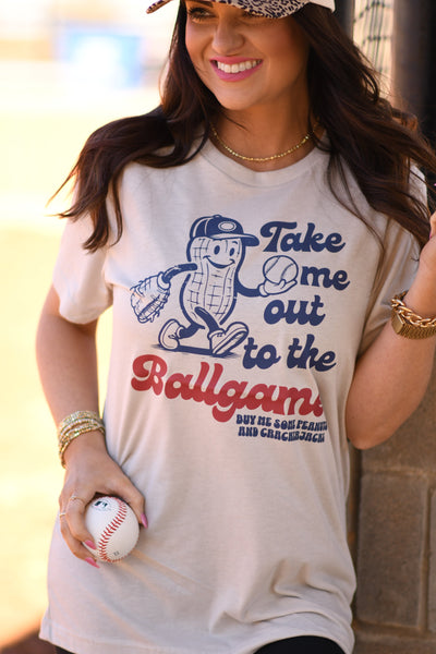 Take Me Out To The Ballgame Peanut Tee/Sweatshirt - Cracked Ginger