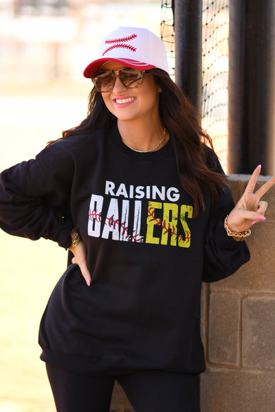 Raising Ballers Baseball And Softball Tee/Sweatshirt - Cracked Ginger