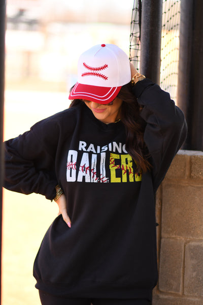 Raising Ballers Baseball And Softball Tee/Sweatshirt - Cracked Ginger