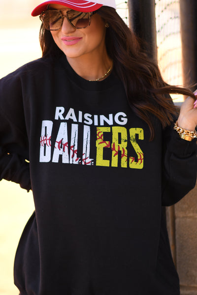 Raising Ballers Baseball And Softball Tee/Sweatshirt - Cracked Ginger