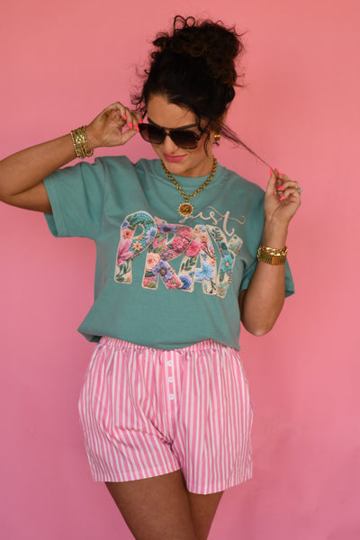 Just Pray Floral Rope Tee - Cracked Ginger