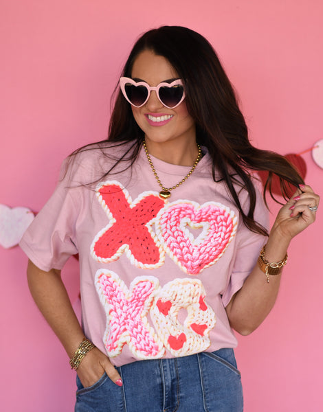 XOXO Faux Yarn Tee - Cracked Ginger