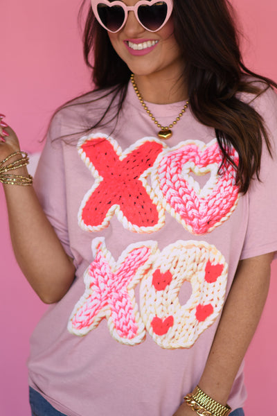 XOXO Faux Yarn Tee - Cracked Ginger
