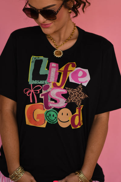 Life Is Good Stickers Tee - Cracked Ginger