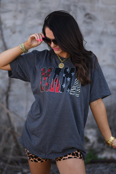 Mama Leopard Flames Tee - Cracked Ginger