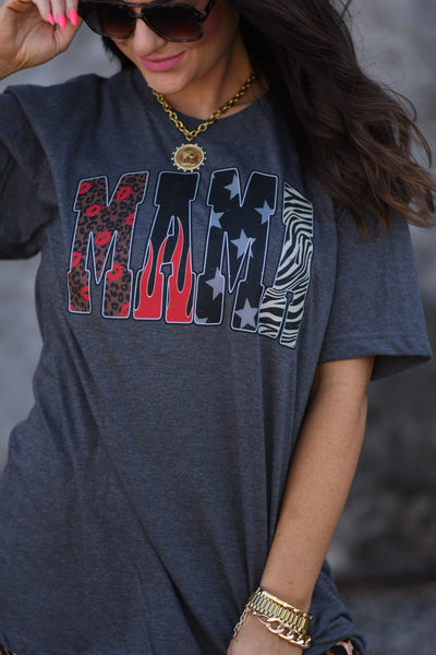 Mama Leopard Flames Tee - Cracked Ginger