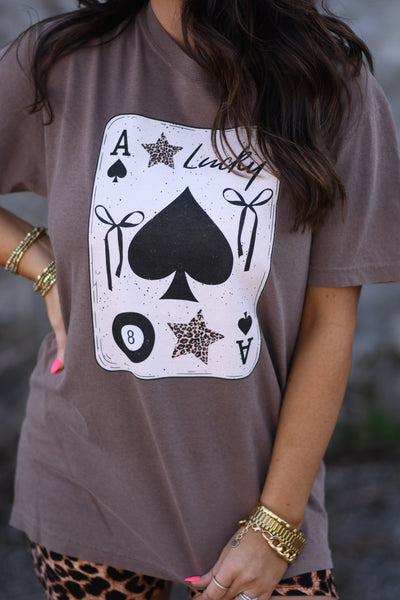Lucky 8 Ball Card Tee - Cracked Ginger